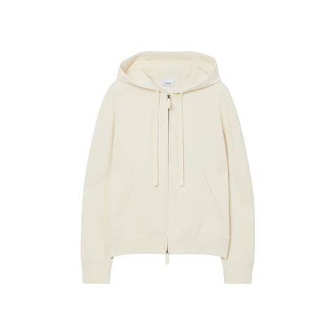 maglione zip burberry|Cashmere Blend Zip Hoodie in Natural white .